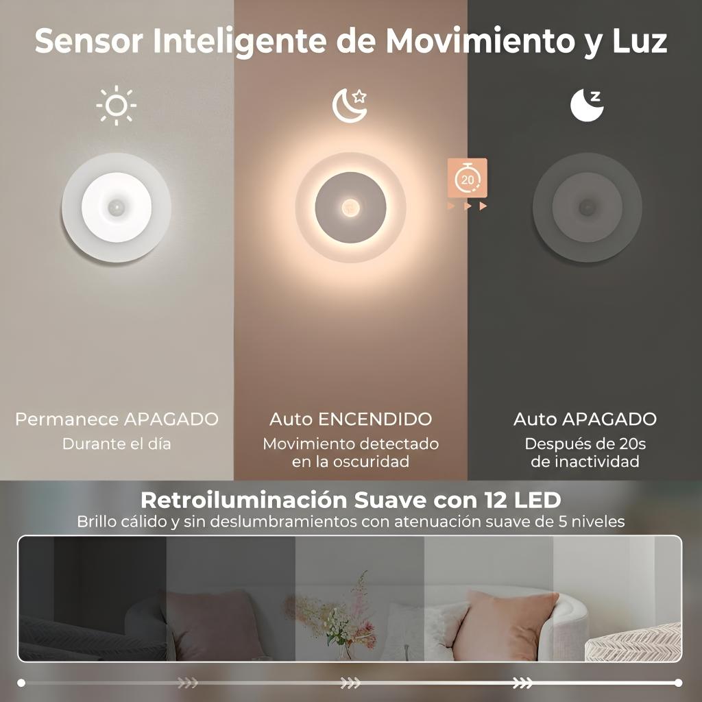 Luz nocturna LED con detector de movimiento